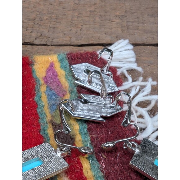 2 Vintage Sarah Coventry Faux Turquoise Earrings, Southwestern Jewelry Set - Picture 8 of 9